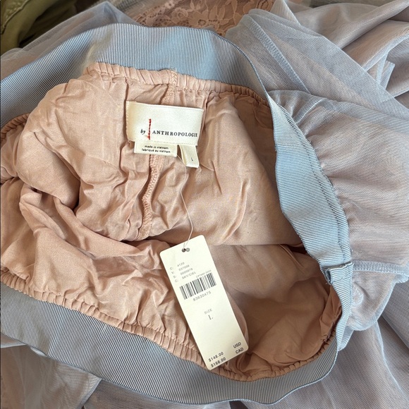Anthropologie Asymmetrical Skirt in Soft Blue and Pink - Picture 7 of 7